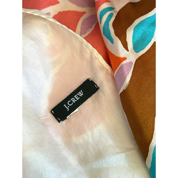 J Crew Bright Floral Scarf Preppy Spring Wrap 22"x70" Bold Statement Accessory - Picture 4 of 5